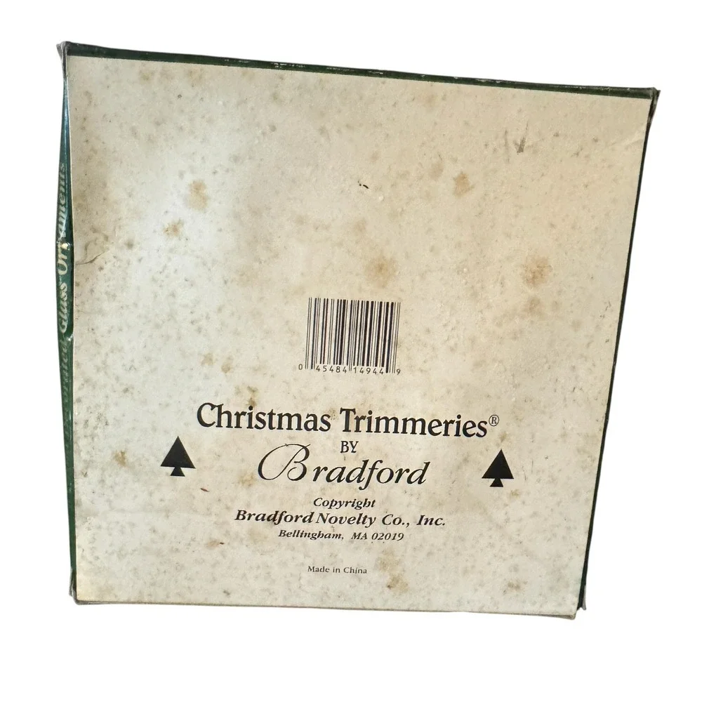 Vintage Glass Christmas Ornaments Commodore Classics Bradford Trimmeries Silver